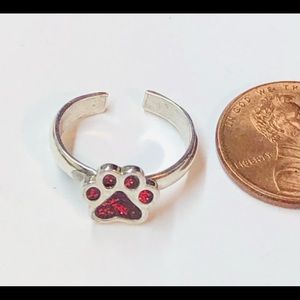 Sterling Toe Ring w/Puppy Paw